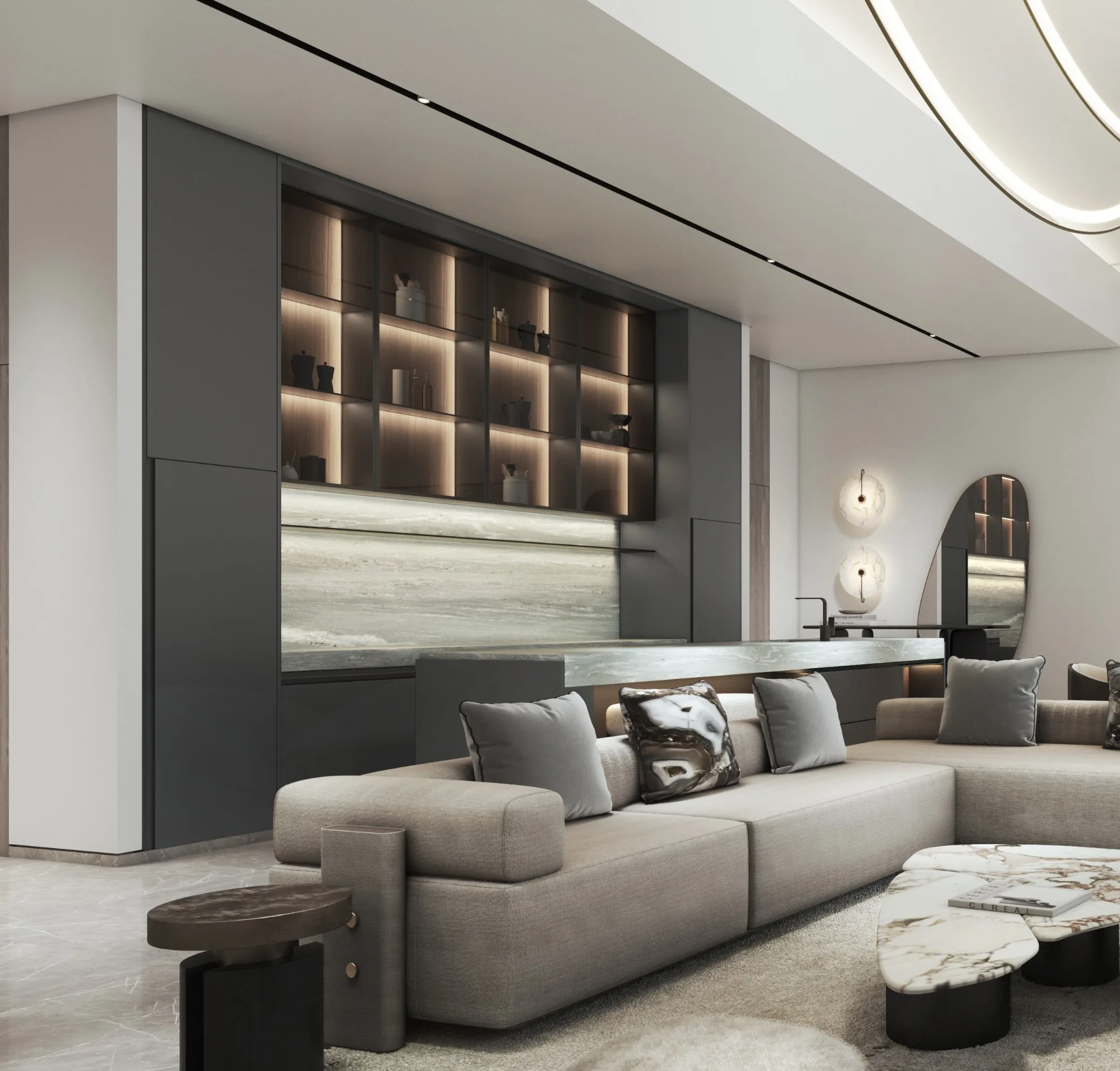 Warm open-plan residence at Lunaya Terraces